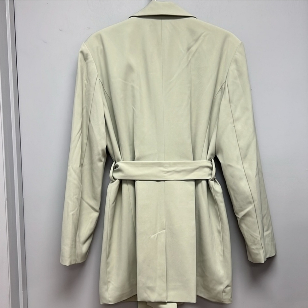 HP🎉 NWOT 7 For all Mankind Belted Professional Office Blazer in Pastel Green - Picture 2 of 3